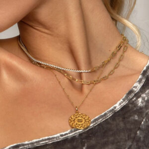"Denice"  halskæde forgyldt sølv
