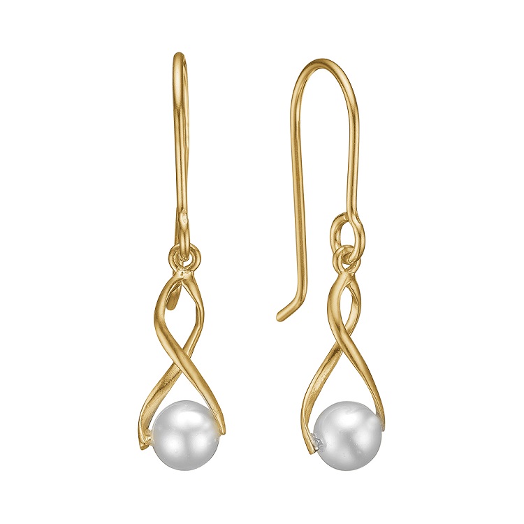 Aagaard Ørehænger 8 kt, perle tvist ferskvandsperle