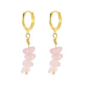 Donnatella - øreringe forgyldt med lyserøde sten