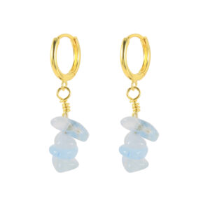 Donnatella - øreringe forgyldt med lyseblå sten