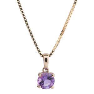 Nordahl - Halskæde med ægte ametyst 14 kt.