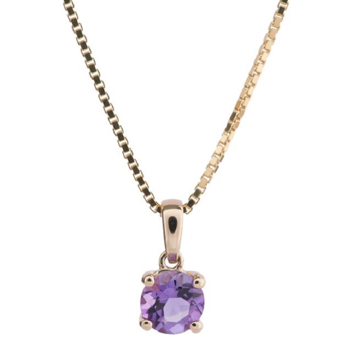 Nordahl - Halskæde med ægte ametyst 14 kt.