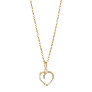 Siersbøl 14kt. Guld hjerte m. diamant 255 204BR5