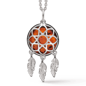 Støvring Design - Halskæde i sølv med rav