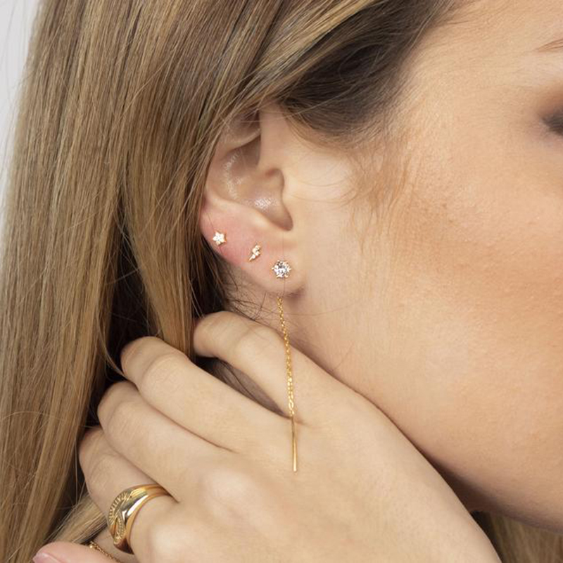 "Charlott" øreringe forgyldt sølv