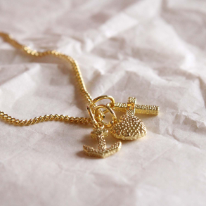 Aqua Dulce - Trust, Hope & Love halskæde i forgyldt