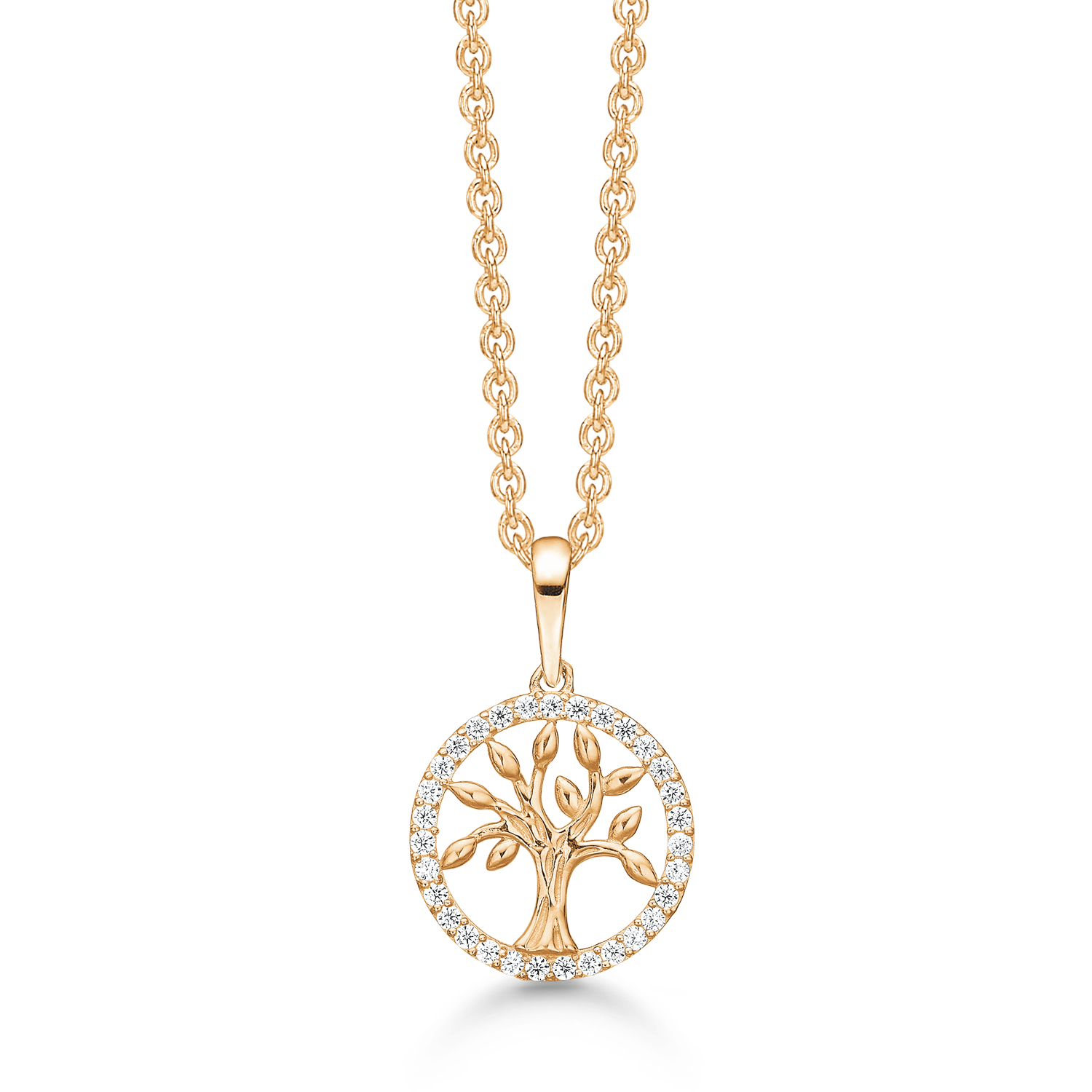Støvring Design guld halskæde med Livets træ