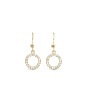 Christina Hanging sparkling Circle Øreringe 670-G19
