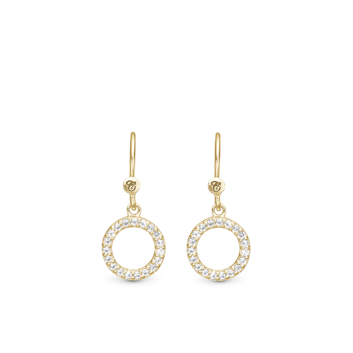 Christina Hanging sparkling Circle Øreringe 670-G19