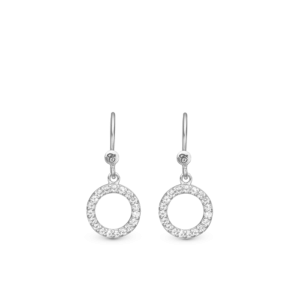Christina Hanging sparkling Circle Øreringe 670-S19