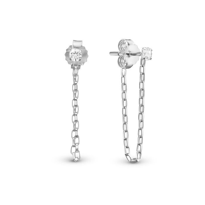 Christina White Zirkon Chain øreringe 671-S115