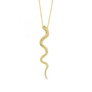 Snake halskæde forgyldt sølv