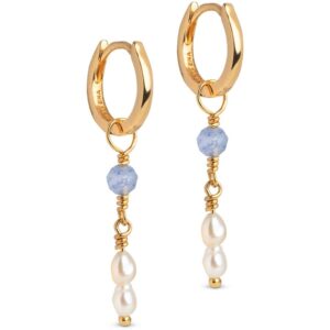 Enamel Liva blue quartz øreringe E438G