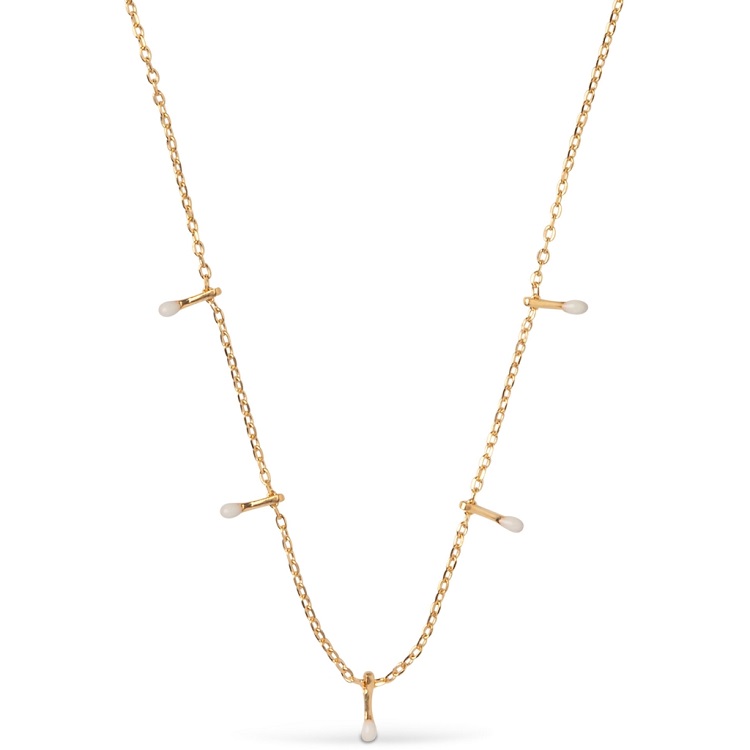 Enamel Lola drop Daisy halskæde N139GDaisy