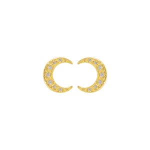 Hultquist - White half moon øreringe i forgyldt