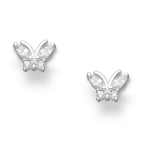 Sommerfugle børneøreringe sølv