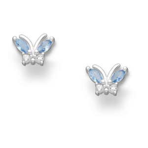 Sommerfugle børneøreringe sølv