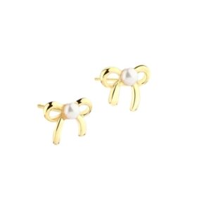 Aqua Dulce Simple bow pearl øreringe 5807