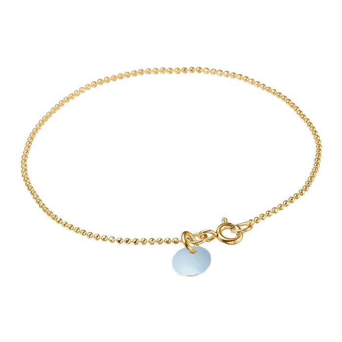 Enamel Ball Chain icy blue armbånd b16gicyblue