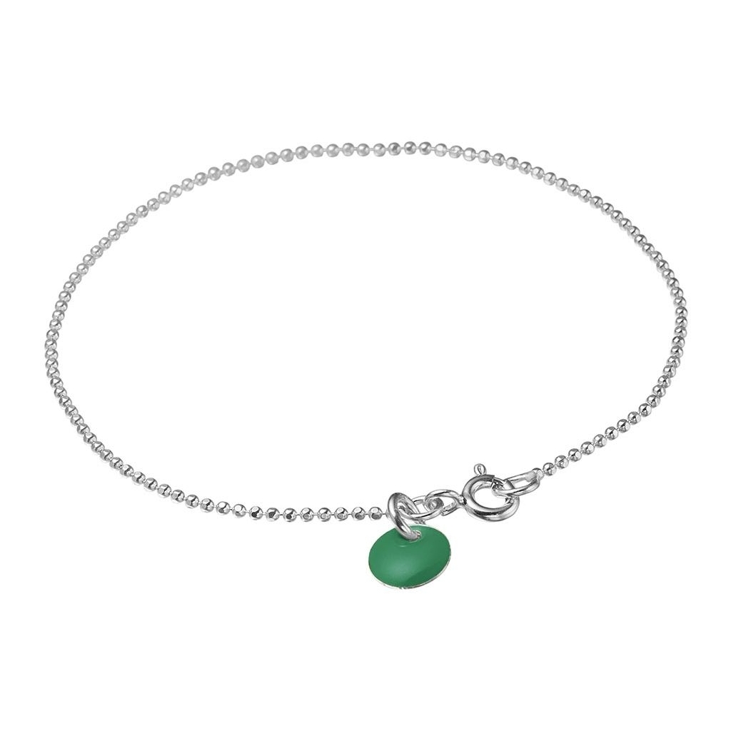 Enamel - Ball chain Petrol Green armbånd