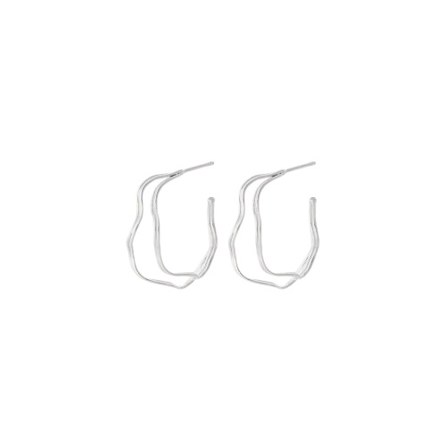 Pernille Corydon Small Double Wave Hoops E-458-S