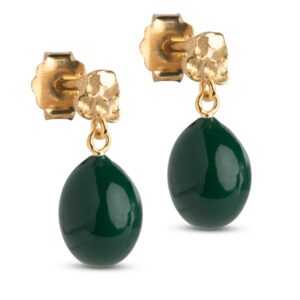 Enamel Poe øreringe E385GMpetrolgreen