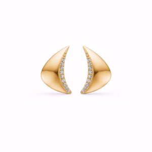 Guld & Sølv Design øreringe med zirkonia