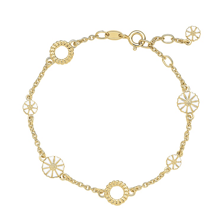 Lund Copenhagen marguerit armbånd med flettet cirkel 9015090-M