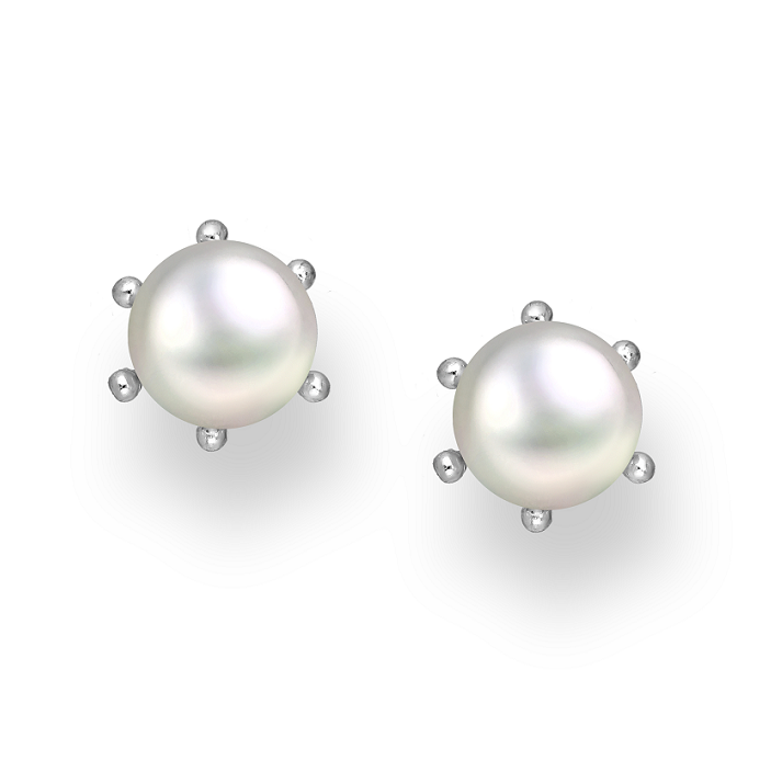 Øreringe i sølv med perler