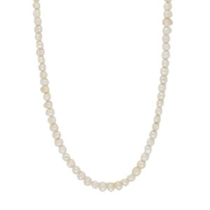 Siersbøl halskæde 4 mm ferskvandsperler og sølv lås